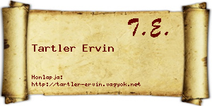 Tartler Ervin névjegykártya
