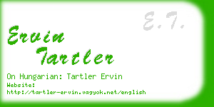 ervin tartler business card